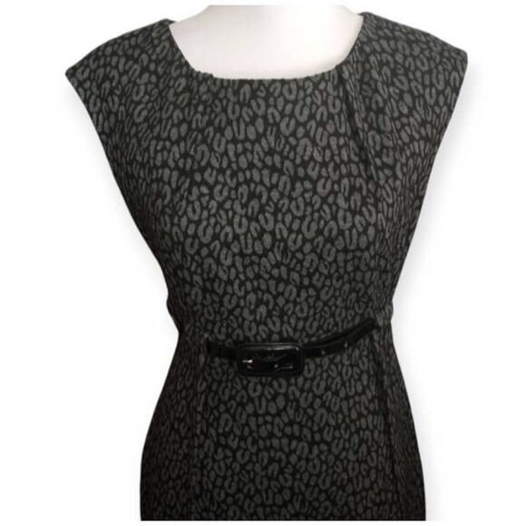 CALVIN KLEIN BLACK & GRAY ANIMAL PRINT DRESS SZ.10 EUC. - Picture 3 of 8